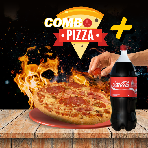 Combo Pizza até 4 sabores + Coca cola 2L